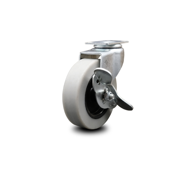 Service Caster 3 Inch Thermoplastic Rubber Wheel Top Plate Swivel Caster with Brake SCC SCC-05S310-TPRS-SLB